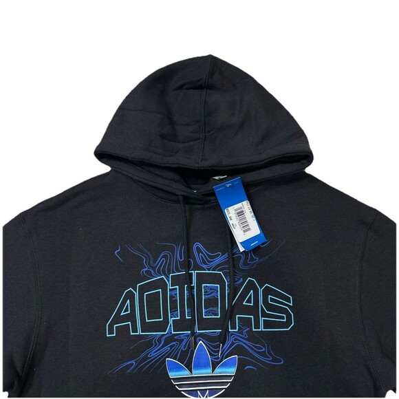 ADIDAS ORIGINALS $65 Men's Trefoil Hoodie Sweatshirt NEW Black Charcoal Size XS - Picture 3 of 6